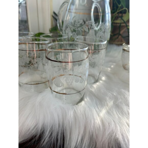 Vintage Bartlett Collins juice carafe pitcher 6 glasses creamer and sugar - Picture 10 of 10